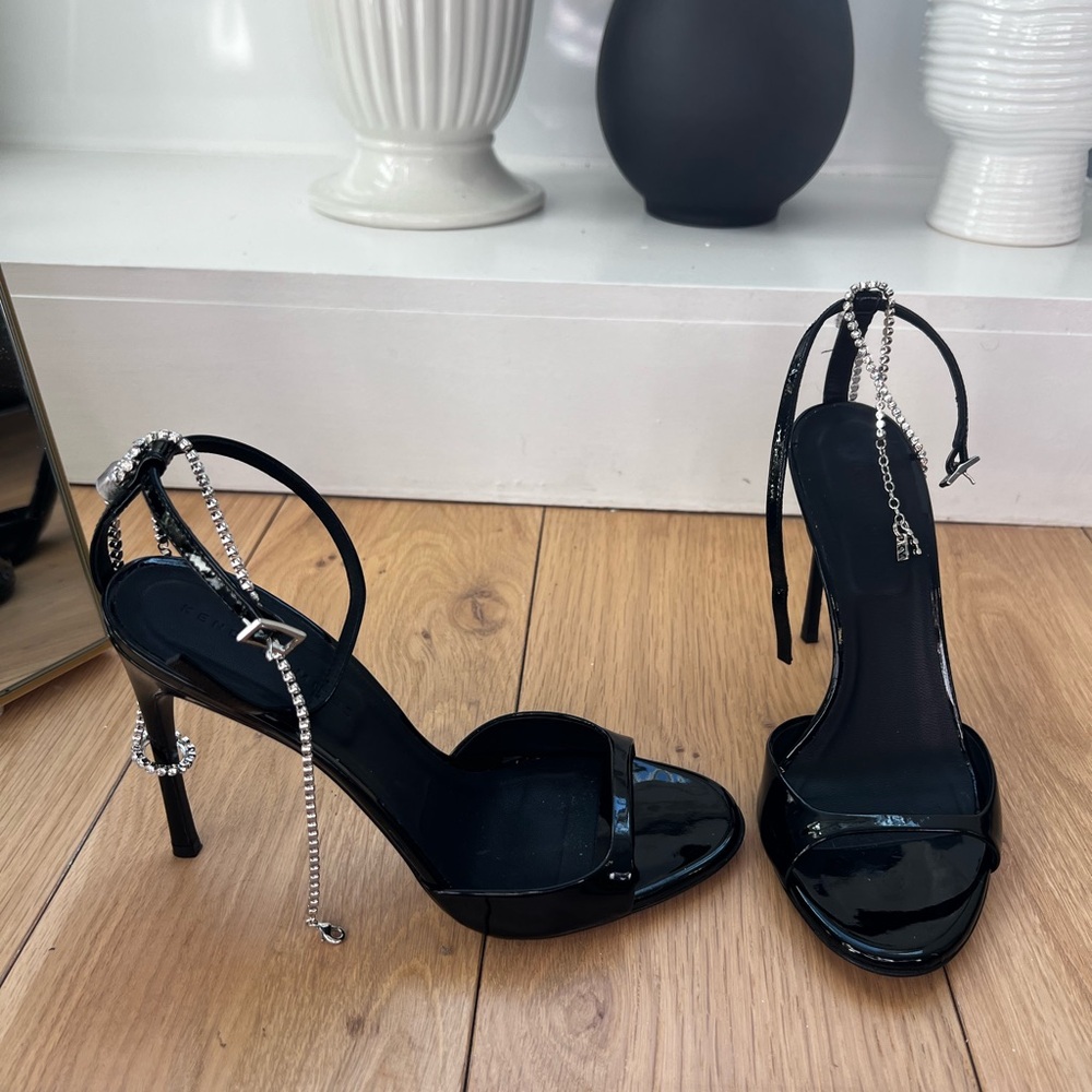 Kendall Miles Patent Leather Crystal Sandals - Picture 5 of 7